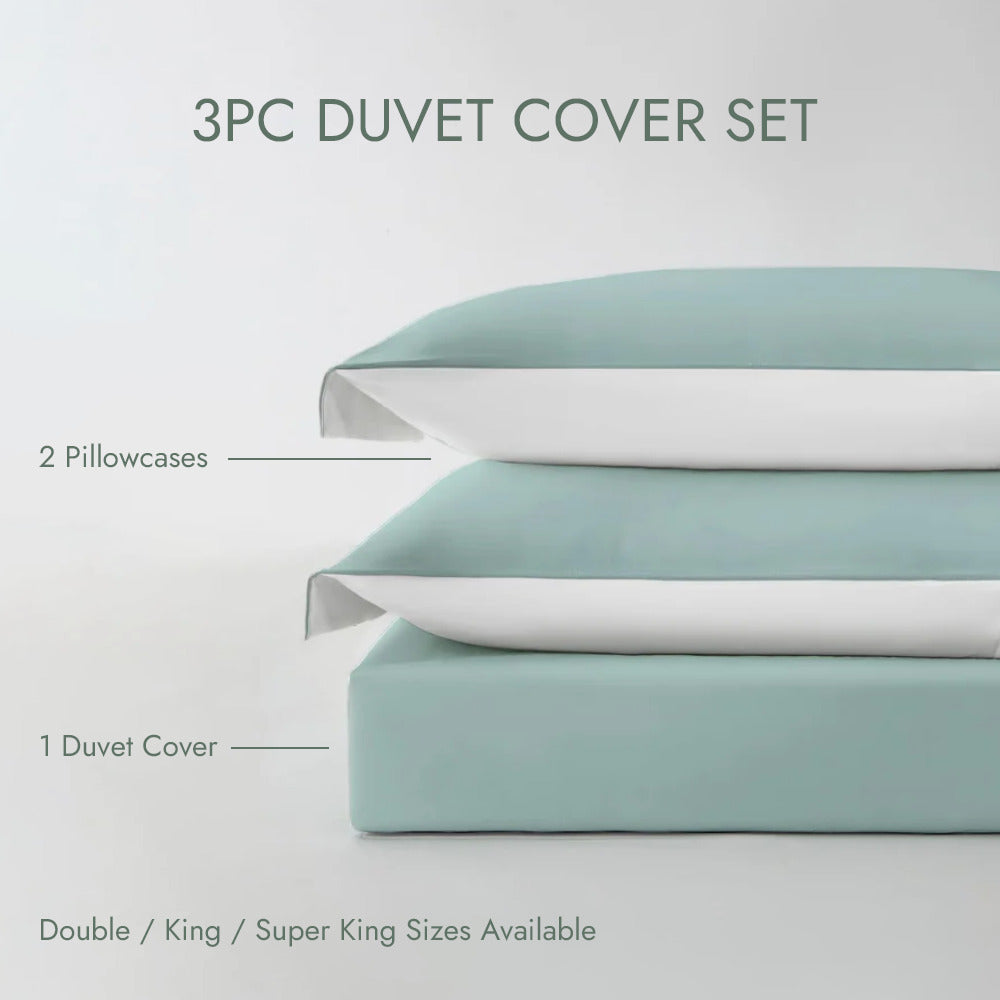 3-Sided Zipper Duvet Cover Set, 400TC Cotton
