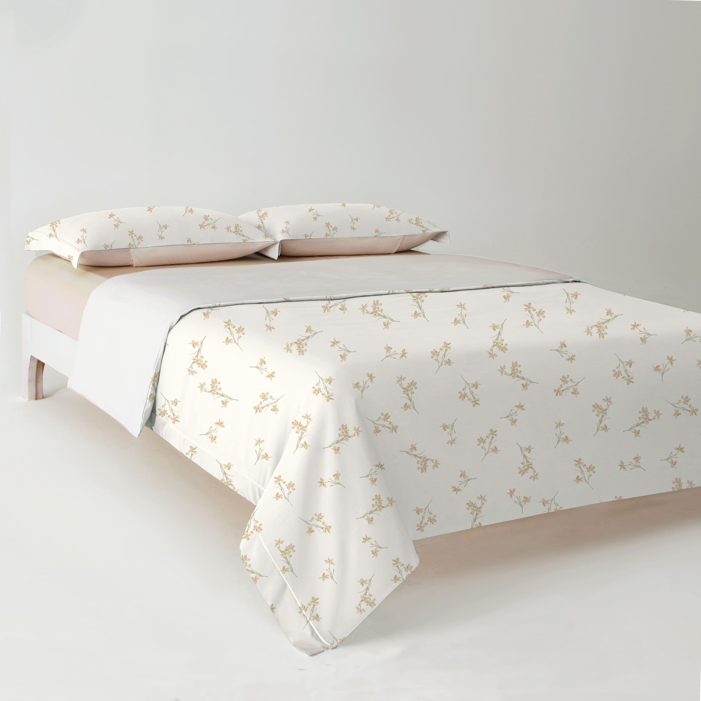 3-Sided Zipped Around Duvet Cover Set · Grey Bloom Floral