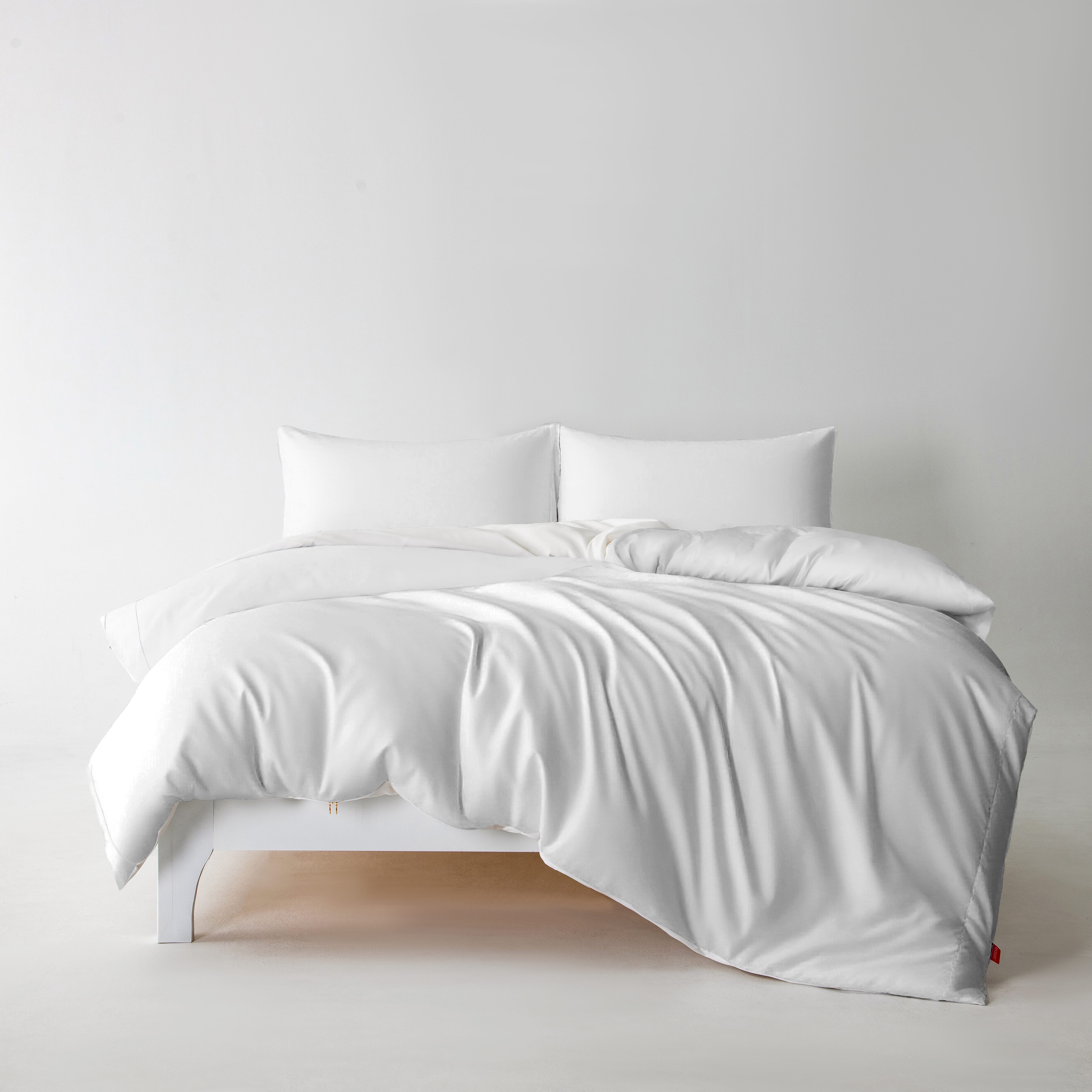 Redssen duvet cover set with 3-sided zip, Mist Cloud White, reversible design#color_cloud-white