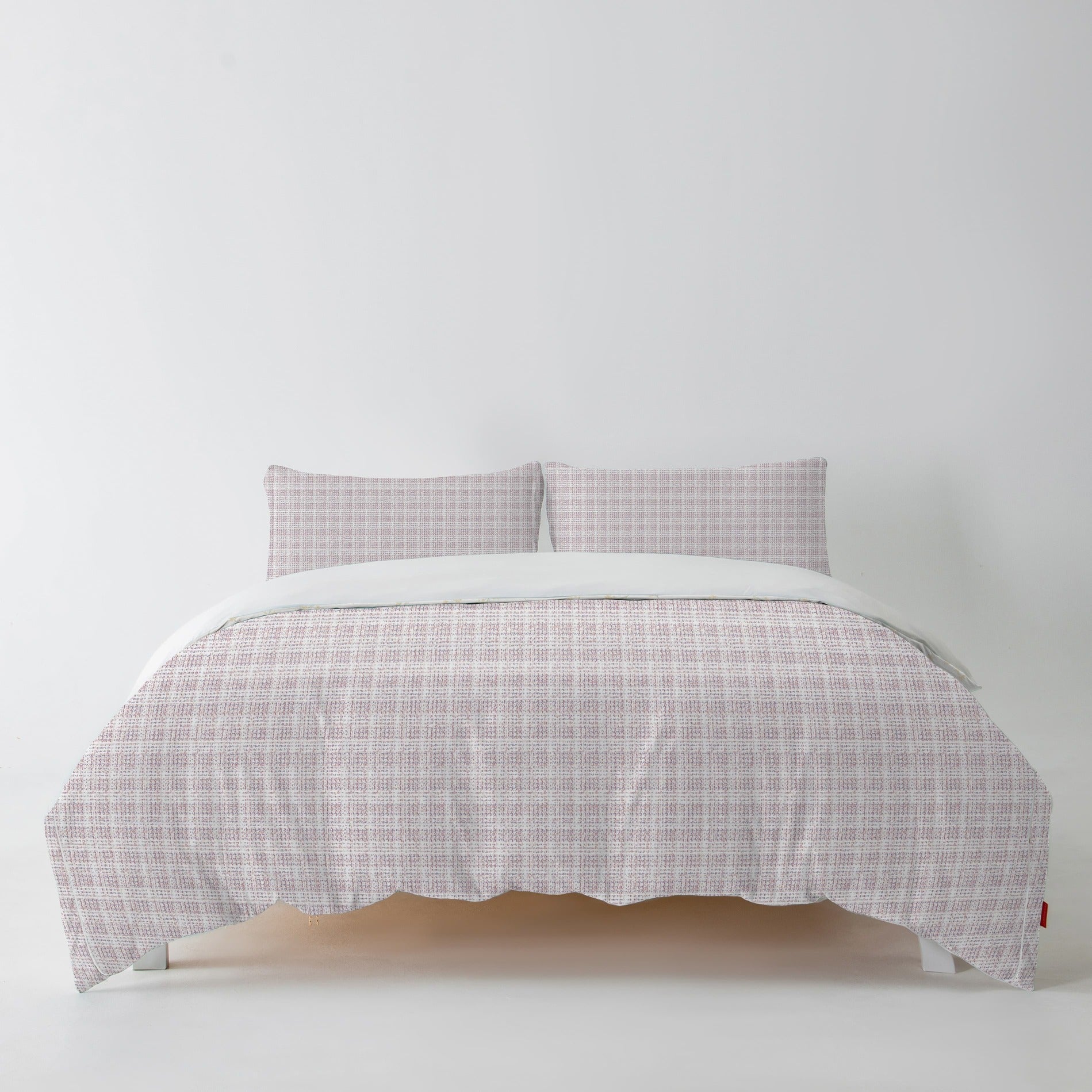 Redssen 3-Sided Zip Reversible Duvet Cover Set, Soft Breathable Bedding #color_sand-stripe-check