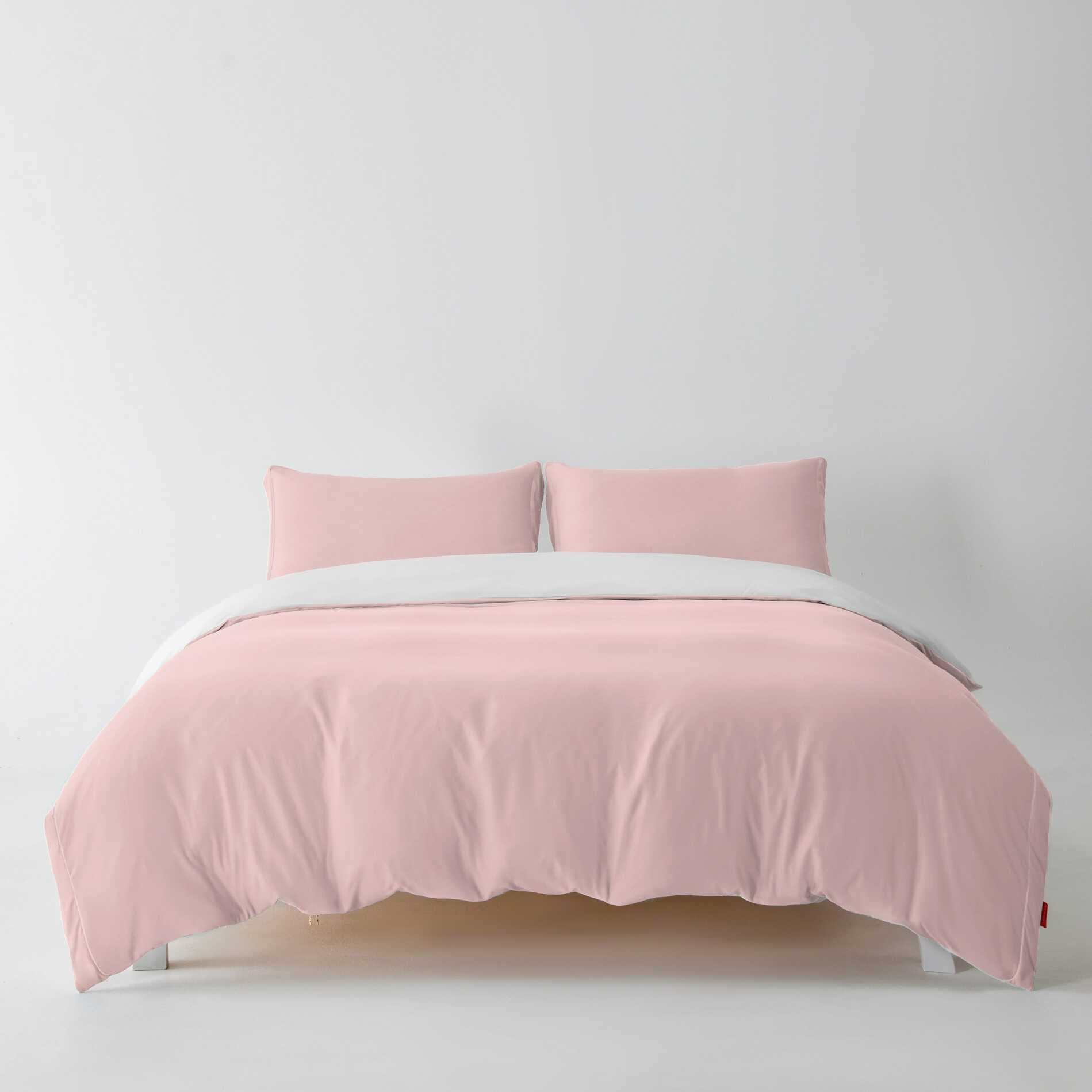 Redssen 3-sided zip duvet cover set, easy to change bedding #color_cloud-pink