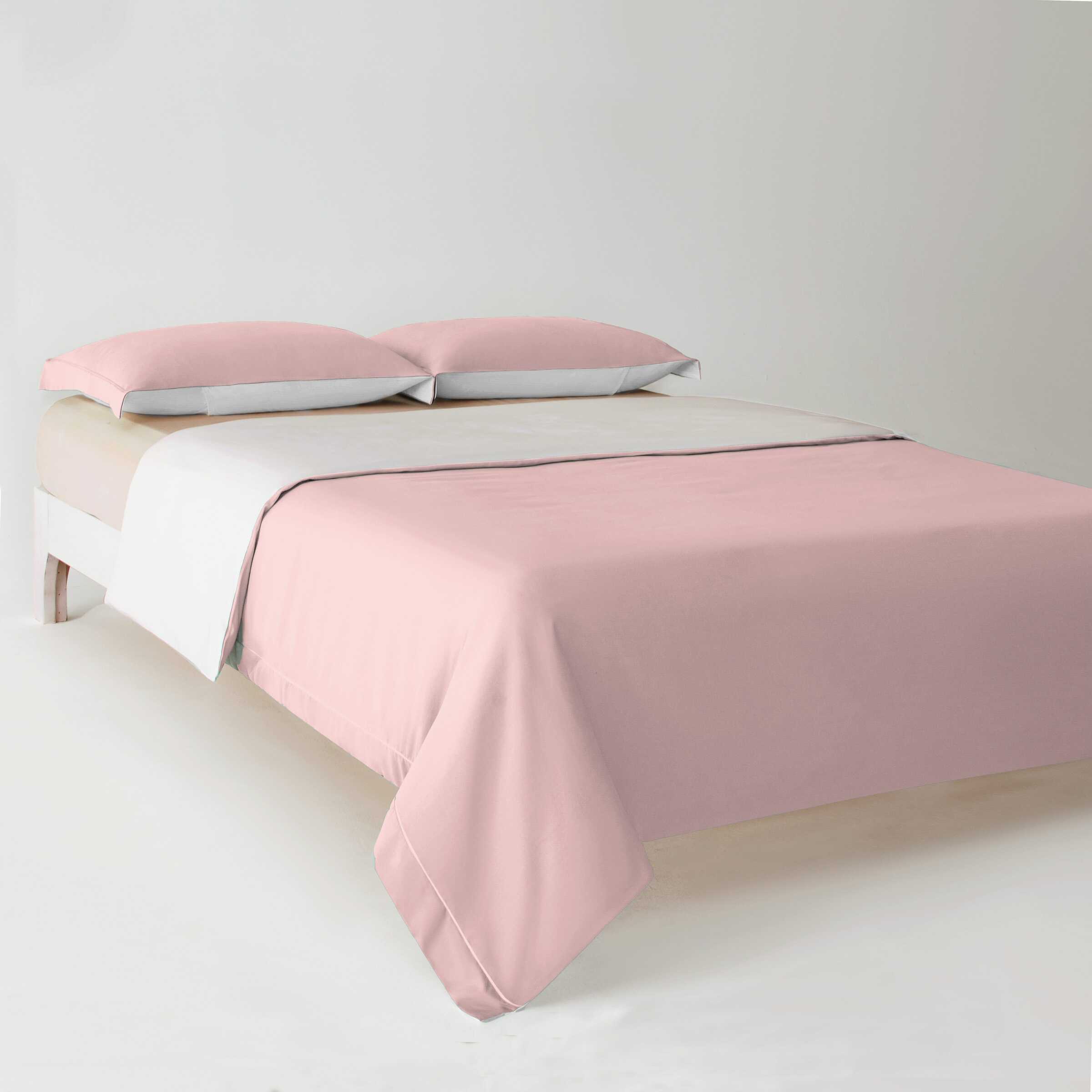 Redssen 3-sided zip duvet cover set, easy to change bedding #color_cloud-pink