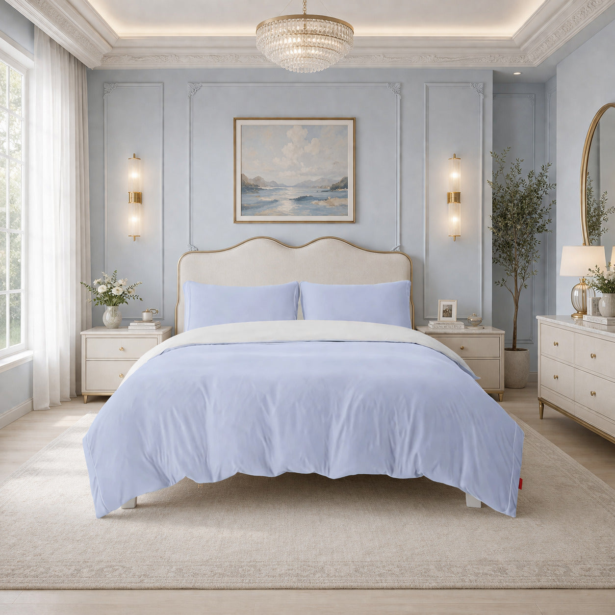 Cloud Blue Zipped Duvet Cover