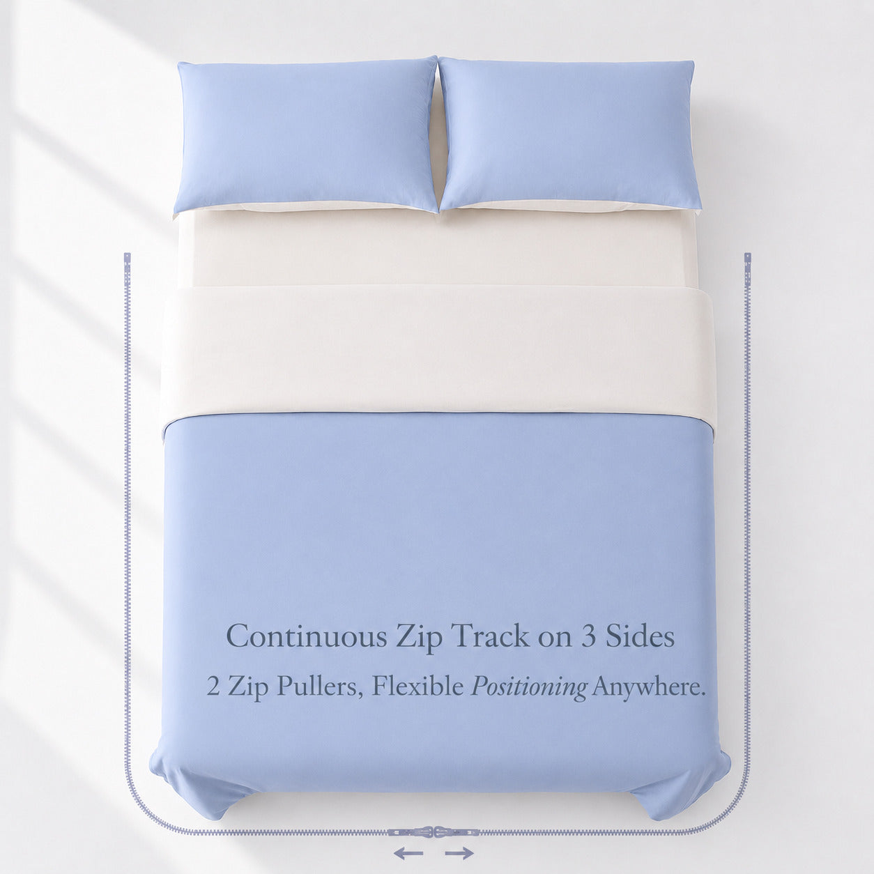 Cloud Blue Zipped Duvet Cover
