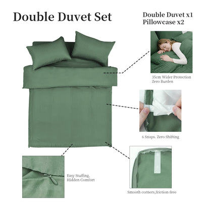 Olive Green Stripe Duvet Cover