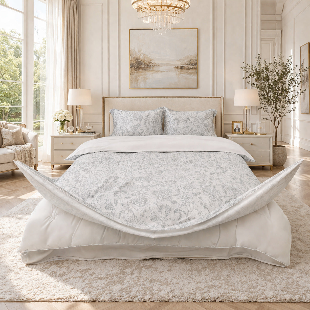 Redssen 3-Sided Zipped Duvet Cover can open wide