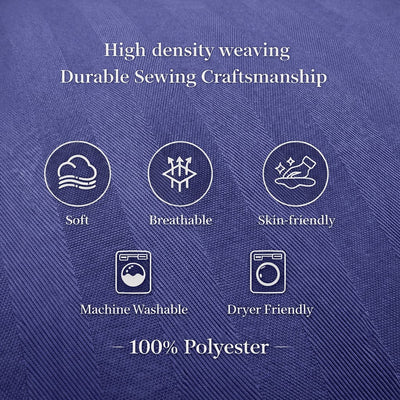 Redssen duvet cover fabric with high density weaving, soft breathable and durable material #color_navy-blue