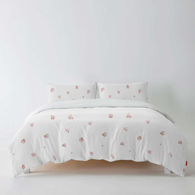 Redssen 3-Sided Zip Reversible Rose Garden Duvet Cover Set, Soft Breathable Bedding #color_rose-garden