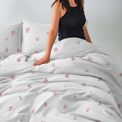 Redssen 3-Sided Zip Reversible Rose Garden Duvet Cover Set, Soft Breathable Bedding #color_rose-garden