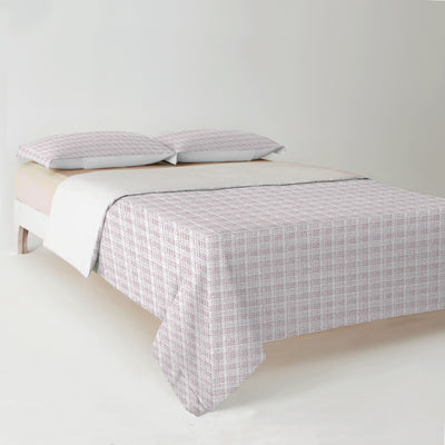 Redssen 3-Sided Zip Reversible Duvet Cover Set, Soft Breathable Bedding #color_sand-stripe-check