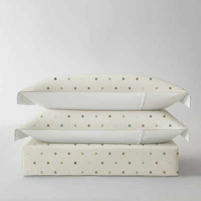 Redssen 3-Sided zipped duvet cover set with polka dot pattern, comfortable and breathable bedding folded #color_spot-pattern