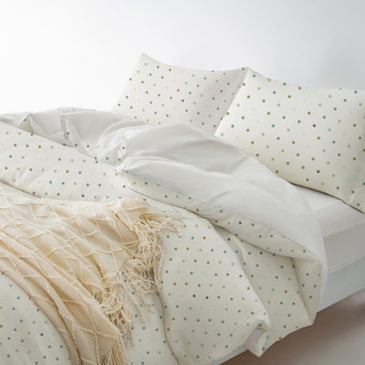 Redssen 3-Sided zipped duvet cover set with polka dot pattern, comfortable and breathable bedding #color_spot-pattern
