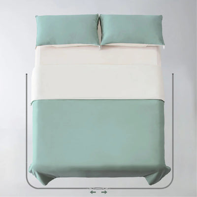 Sage green duvet cover with 3-sided zip opening, easy to change duvet, Redssen bedding #color_cloud-green