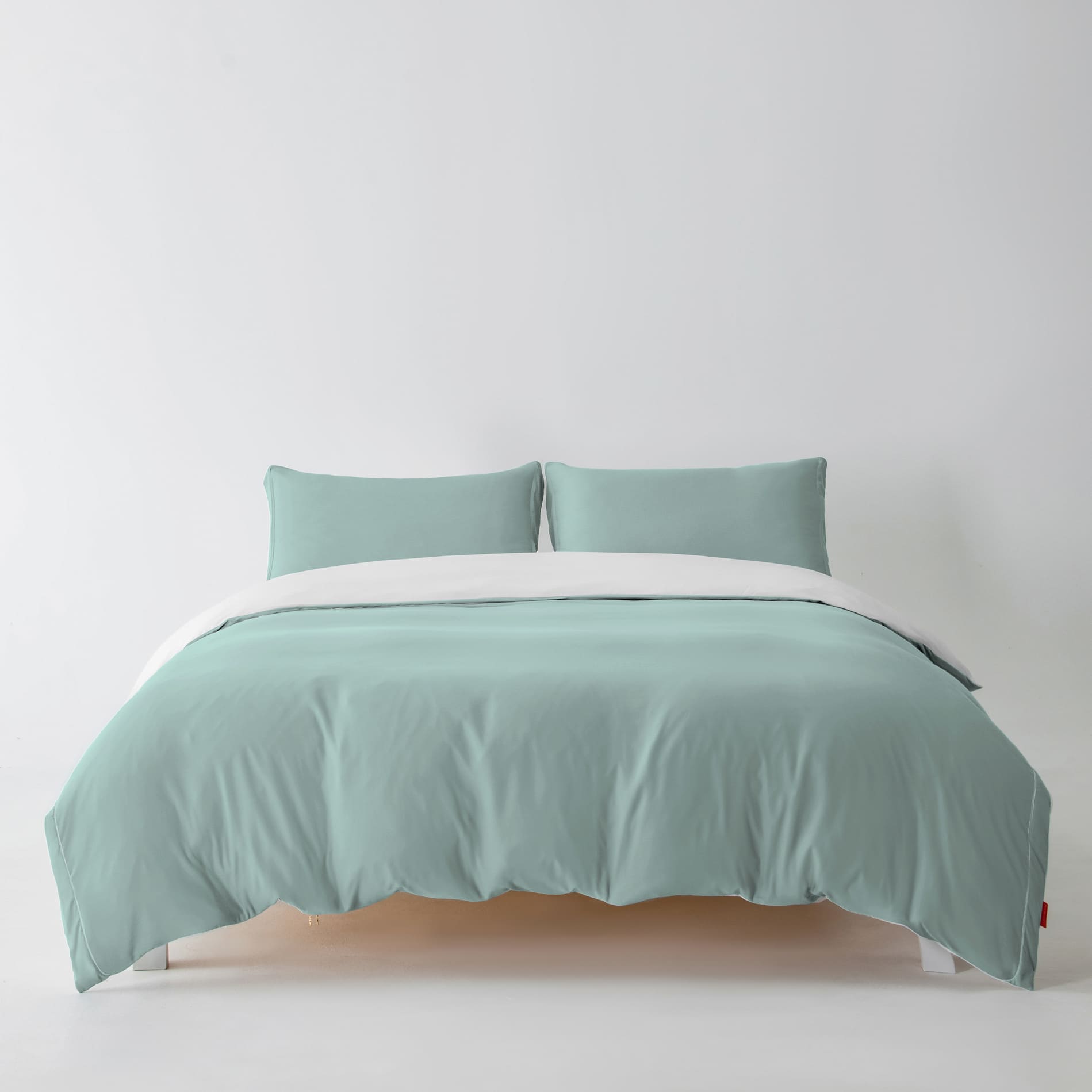 3-Sided Zipper Duvet Cover Set  · Cloud Green