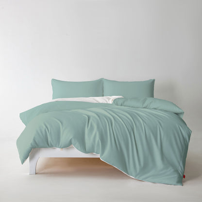 3-Sided Zipper Duvet Cover Set  · Cloud Green