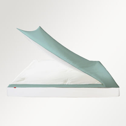 3-Sided Zipper Duvet Cover Set  · Cloud Green