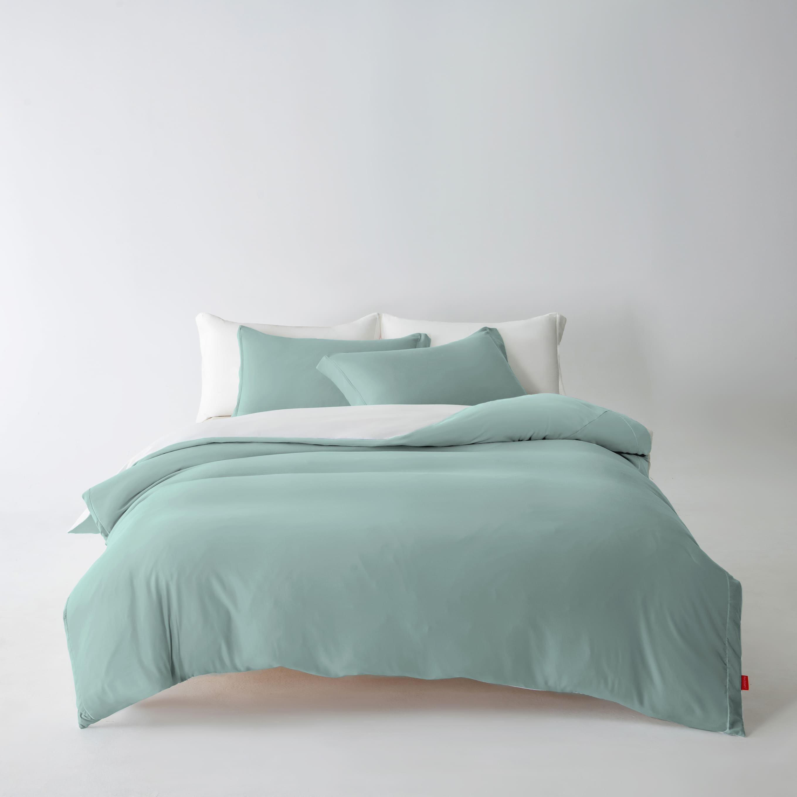 3-Sided Zipper Duvet Cover Set  · Cloud Green