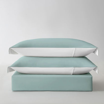 3-Sided Zipper Duvet Cover Set  · Cloud Green