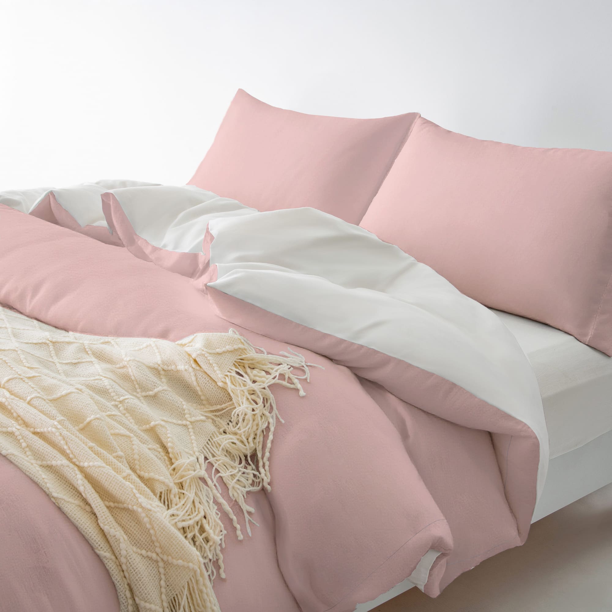 3-Sided Zipper Duvet Cover Set  · Cloud Green