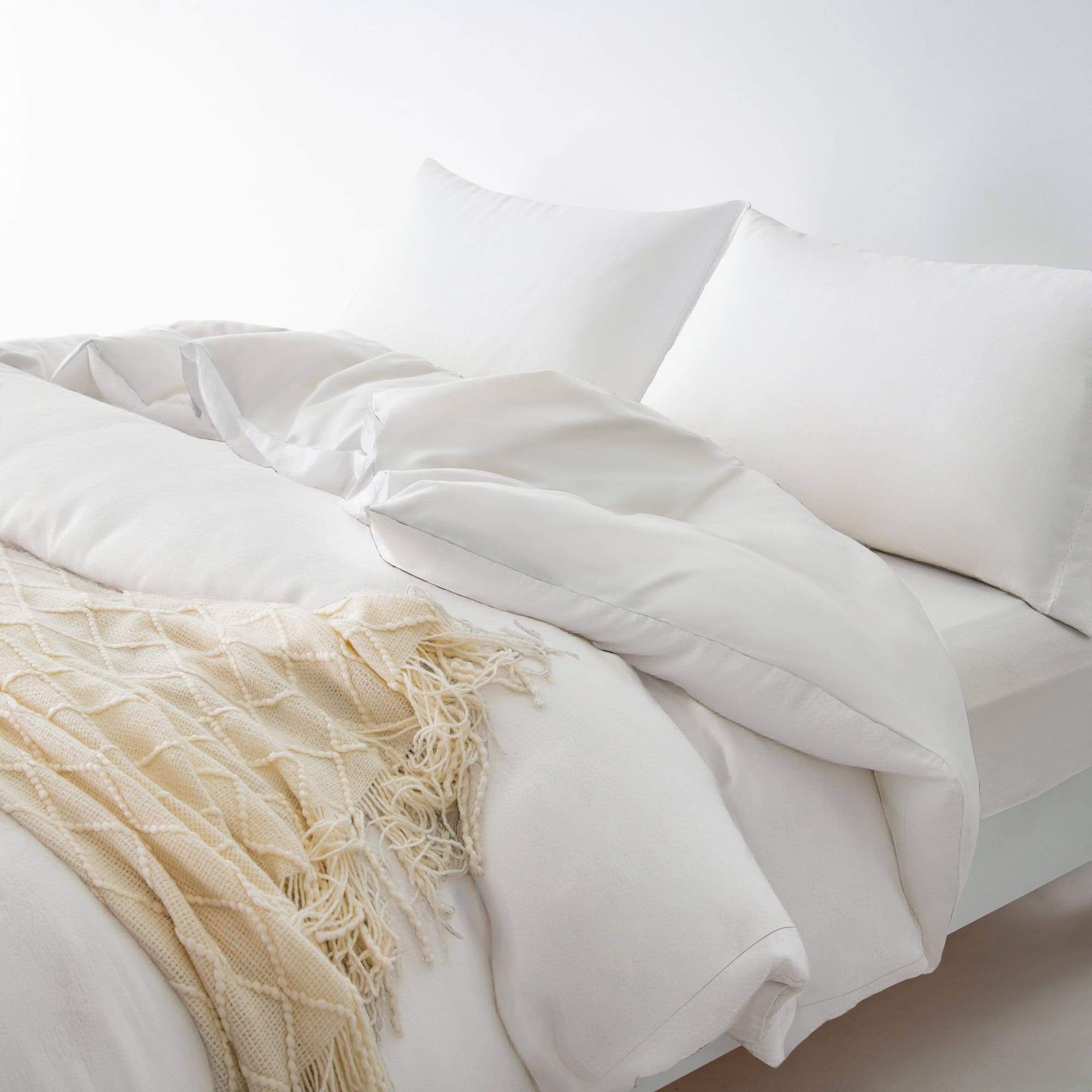 3-Sided Zipper Duvet Cover Set  · Cloud Green