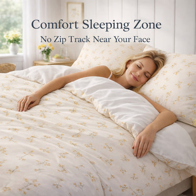 Yellow Floral Zipped Duvet Cover