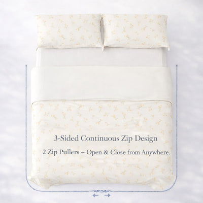 Yellow Floral Zipped Duvet Cover