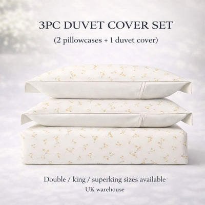 Yellow Floral Zipped Duvet Cover