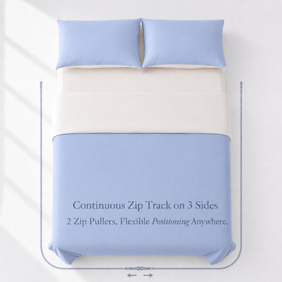 Cloud Blue Zipped Duvet Cover