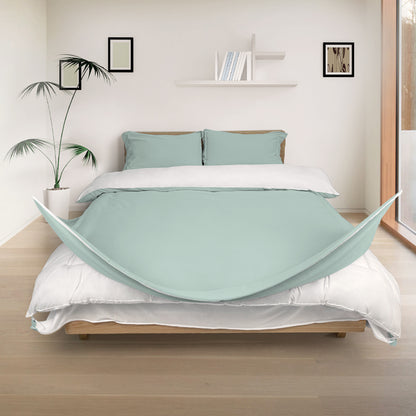 3-Sided Zipper Duvet Cover Set  · Cloud Green